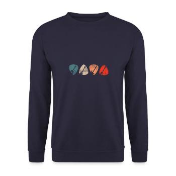 Gitarristen Musik Gitarren Musiker Gitarrist - Unisex Pullover - Navy - Vorne - Alina (178cm) & Michal (187cm)
