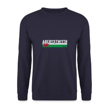 Aberystwyth Wales Heritage Coastal Charm Souvenir - Unisex Sweatshirt - navy - Front - Alina (178cm) & Michal (187cm)