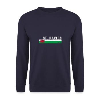 St. Davids Wales Gelassenheit an der Küste - Unisex Pullover - Navy - Vorne - Alina (178cm) & Michal (187cm)