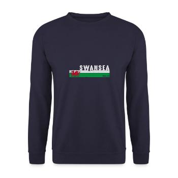 Swansea Wales Coastal Charm - Unisex Sweatshirt - navy - Front - Alina (178cm) & Michal (187cm)