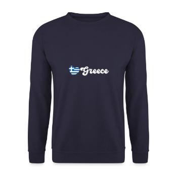 Griechische Flagge National Balkan Urlaub Reise - Unisex Pullover - Navy - Vorne - Alina (178cm) & Michal (187cm)