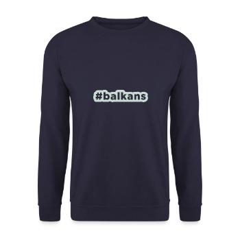 Balkan Slav Brate Origin Holidays Serbia - Unisex Sweatshirt - navy - Front - Alina (178cm) & Michal (187cm)