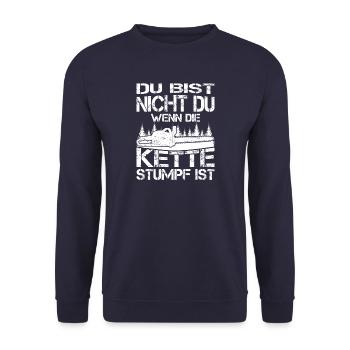 You are not you - chainsaw - Unisex Sweatshirt - navy - Front - Alina (178cm) & Michal (187cm)