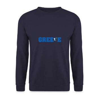 Balkan Flagge Griechenland Ellas Hellenisch - Unisex Pullover - Navy - Vorne - Alina (178cm) & Michal (187cm)