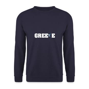 Balkan Flagge Griechenland Ellas Hellenisch - Unisex Pullover - Navy - Vorne - Alina (178cm) & Michal (187cm)