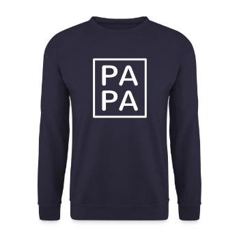 Papa Vater Familie Familienlook Geschenkidee - Unisex Pullover - Navy - Vorne - Alina (178cm) & Michal (187cm)