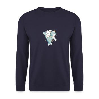 Caticorn chat licorne licorne chat minou mignon - Sweat-shirt Unisexe - marine - Devant - Alina (178cm) & Michal (187cm)