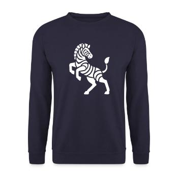 Zebra Silhouette Kunststück Minimal Design - Unisex Pullover - Navy - Vorne - Alina (178cm) & Michal (187cm)