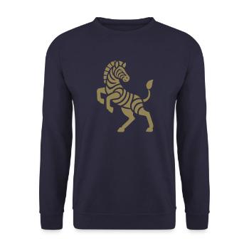 Zebra Silhouette Kunststück Minimal Design - Unisex Pullover - Navy - Vorne - Alina (178cm) & Michal (187cm)