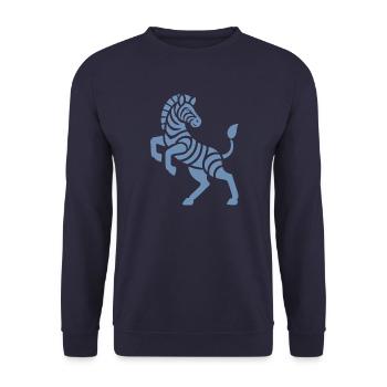 Zebra Silhouette Kunststück Minimal Design - Unisex Pullover - Navy - Vorne - Alina (178cm) & Michal (187cm)