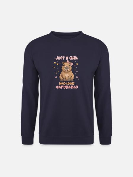 Nur ein Mädchen, das Wasserschweine liebt Niedliche Tiere Roden - Unisex Pullover - Navy