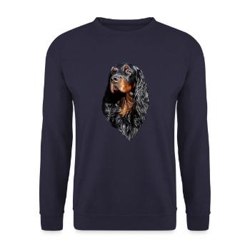 Gordon Setter Portrait - Unisex Sweatshirt - navy - Front - Alina (178cm) & Michal (187cm)