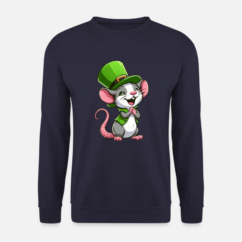 Rat mignon de la Saint-Patrick - Sweat-shirt Unisexe - marine