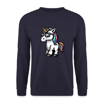 Licorne Bande dessinée cool - Sweat-shirt Unisexe - marine - Devant - Alina (178cm) & Michal (187cm)