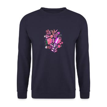 ungarische blumen, blumen, paprika. chilli,ungarn - Unisex Pullover - Navy - Vorne - Alina (178cm) & Michal (187cm)