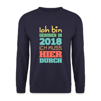18er - Unisex Pullover - Navy - Vorne - Alina (178cm) & Michal (187cm)