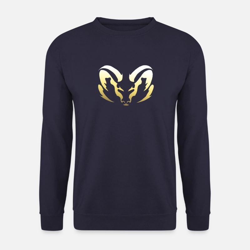 Widder gold Sternzeichen Tattoo Geschenk - Unisex Pullover - Navy