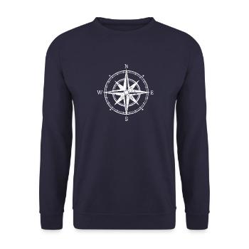 Outdoor Compass Bushcraft Survival - Unisex Sweatshirt - navy - Front - Alina (178cm) & Michal (187cm)