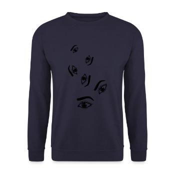 Augen symbol - Unisex Pullover - Navy - Vorne - Alina (178cm) & Michal (187cm)