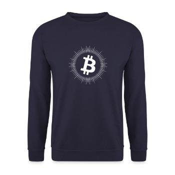 Bitcoin - Unisex Pullover - Navy - Vorne - Alina (178cm) & Michal (187cm)