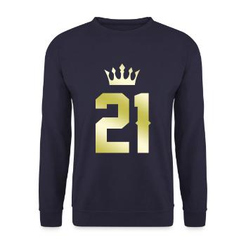 21 Number crown - Unisex Sweatshirt - navy - Front - Alina (178cm) & Michal (187cm)