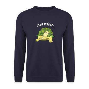 geen stress - Unisex Pullover - Navy - Vorne - Alina (178cm) & Michal (187cm)