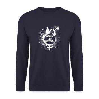 butterfly,iran, freedom,women life freedom - Unisex Sweatshirt - navy - Front - Alina (178cm) & Michal (187cm)