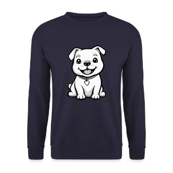 Dogue Argentino Chien Mignon - Sweat-shirt Unisexe - marine - Devant - Alina (178cm) & Michal (187cm)