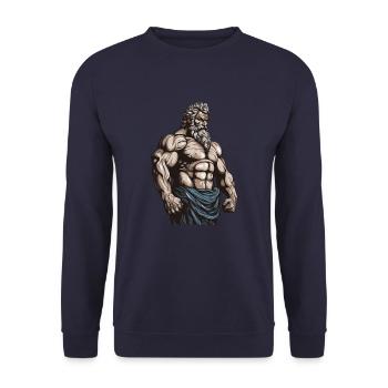 Bodybuilder Fitness - Sweat-shirt Unisexe - marine - Devant - Alina (178cm) & Michal (187cm)