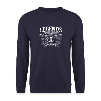 Legends were born in 2004 - Unisex Sweatshirt - navy - Front - Alina (178cm) & Michal (187cm)