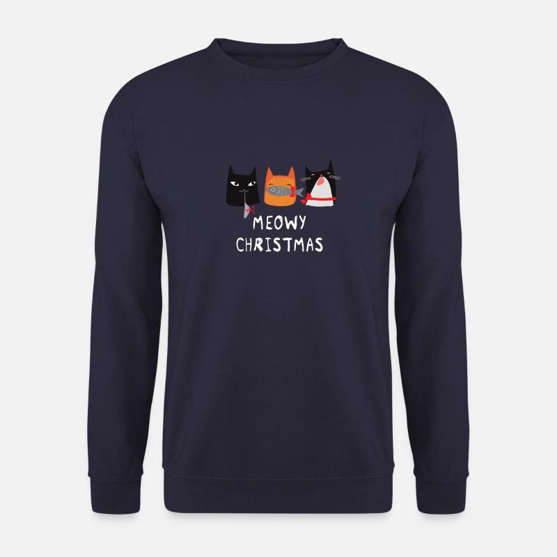 Meowy Christmas Cats - Unisex Pullover - Navy