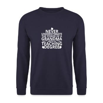grand-mère - Sweat-shirt Unisexe - marine - Devant - Alina (178cm) & Michal (187cm)