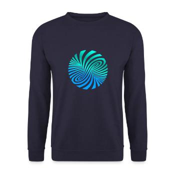 Optique psychédélique illusion turquoise optique art des années 60 - Sweat-shirt Unisexe - marine - Devant - Alina (178cm) & Michal (187cm)
