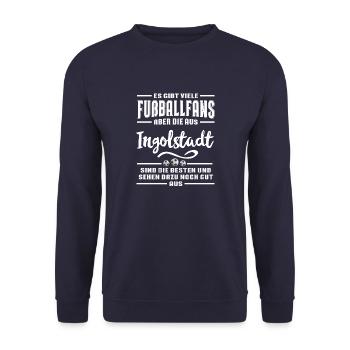 Fußball Ingolstadt - Unisex Pullover - Navy - Vorne - Alina (178cm) & Michal (187cm)