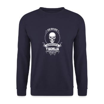 Verrückter Tischler - Unisex Pullover - Navy - Vorne - Alina (178cm) & Michal (187cm)
