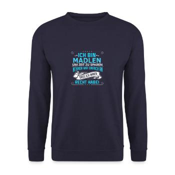 MADLEN - Unisex Pullover - Navy - Vorne - Alina (178cm) & Michal (187cm)