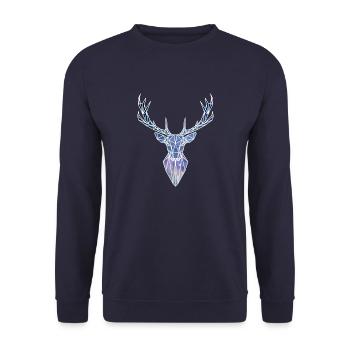 Hirsch Sterne - Unisex Sweatshirt - navy - Front - Alina (178cm) & Michal (187cm)
