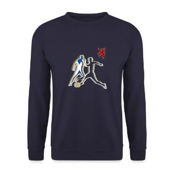 scotland football soccer player - Unisex Sweatshirt - navy - Front - Alina (178cm) & Michal (187cm)
