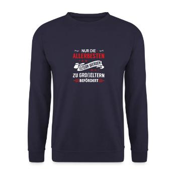 Beste Großeltern Shirt - Unisex Pullover - Navy - Vorne - Alina (178cm) & Michal (187cm)