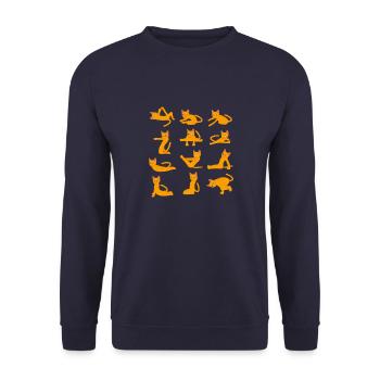 Cats doing Yoga - Sweat-shirt Unisexe - marine - Devant - Alina (178cm) & Michal (187cm)