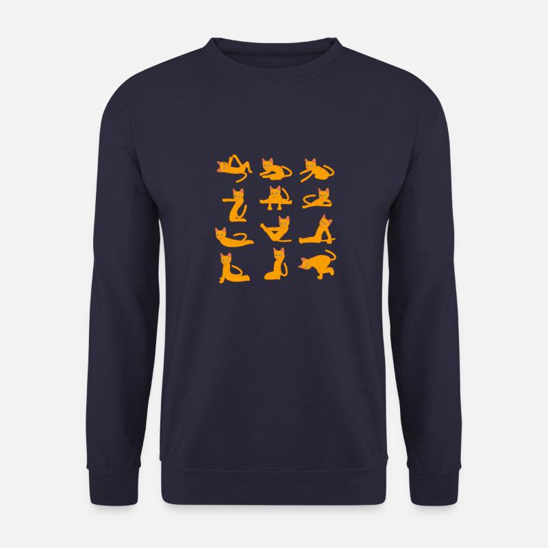 Cats doing Yoga - Unisex Pullover - Navy