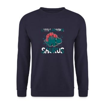 Little Brother Saurus - Unisex Pullover - Navy - Vorne - Alina (178cm) & Michal (187cm)