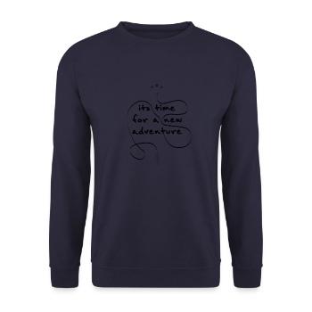 It's time for a new adventure - Unisex Sweatshirt - navy - Front - Alina (178cm) & Michal (187cm)