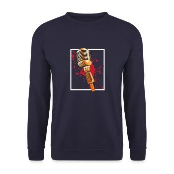 Bloddy Microphone - Unisex Pullover - Navy - Vorne - Alina (178cm) & Michal (187cm)