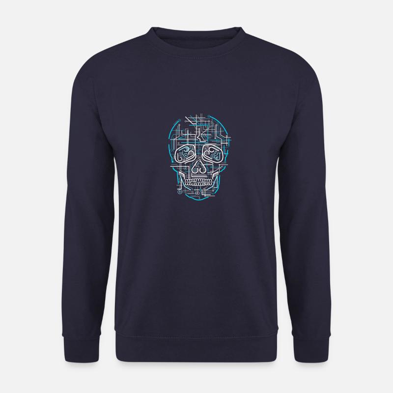 electric skull tshirt ✅ - Unisex Sweatshirt - navy
