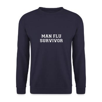 Man Flue Survivor - Unisex Pullover - Navy - Vorne - Alina (178cm) & Michal (187cm)