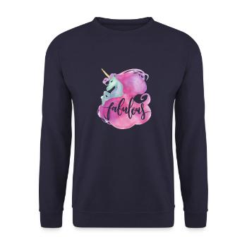 Licorne Fabuleux / Fantastique - Sweat-shirt Unisexe - marine - Devant - Alina (178cm) & Michal (187cm)
