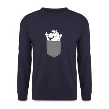 Cadeau de doigt de poche de cheval - Sweat-shirt Unisexe - marine - Devant - Alina (178cm) & Michal (187cm)