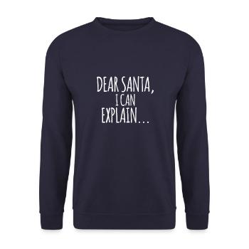 dear santa i can explain frauen t shirt - Unisex Pullover - Navy - Vorne - Alina (178cm) & Michal (187cm)