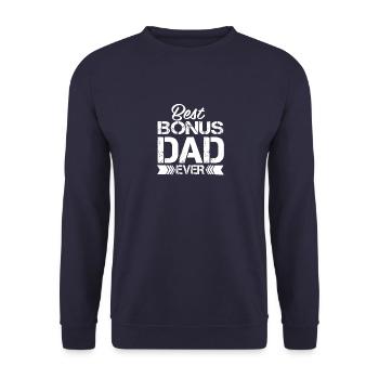 Best Bonus Dad Ever - Unisex Sweatshirt - navy - Front - Alina (178cm) & Michal (187cm)